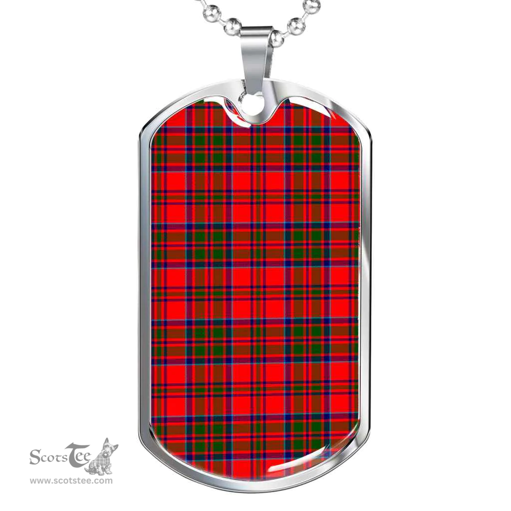 Scottish MacKillop Clan Tartan Dog Tag Necklace - Classic Scottish Plaid Tartan Plaid