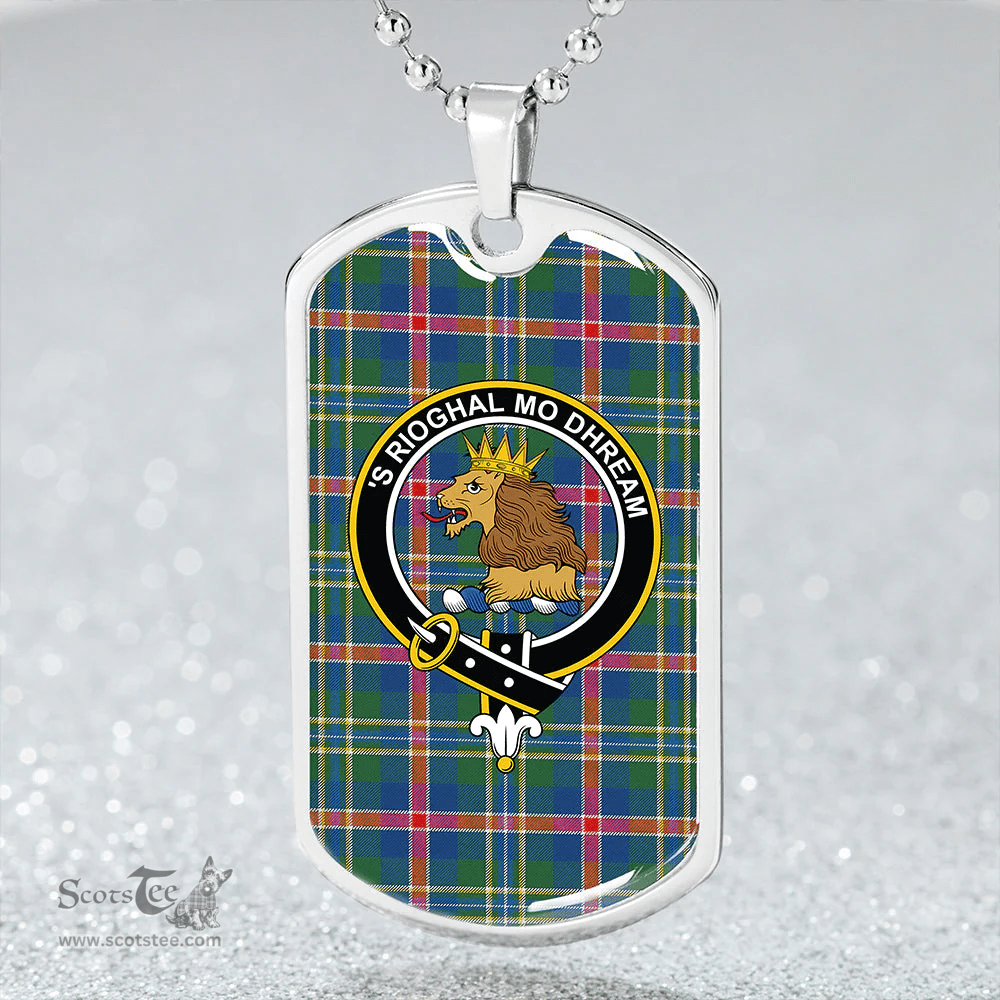 ScottishPlaid Mary, Queen of Scots Modern Clan Tartan Dog Tag Necklace - Crest Classic Scottish Plaid Tartan Plaid