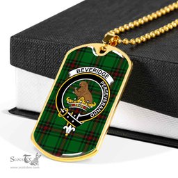 Scottish Beveridge Clan Tartan Dog Tag Necklace - Crest Classic Scottish Plaid Tartan Plaid