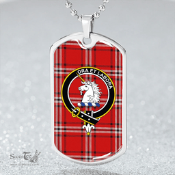ScottishPlaid Ramsay Angus & Mearns Modern Clan Tartan Dog Tag Necklace - Crest Classic Scottish Plaid Tartan Plaid