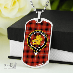 ScottishPlaid MacIver #2 Ancient Clan Tartan Dog Tag Necklace - Crest Classic Scottish Plaid Tartan Plaid