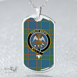 ScottishPlaid Ralston UK Ancient Clan Tartan Dog Tag Necklace - Crest Classic Scottish Plaid Tartan Plaid