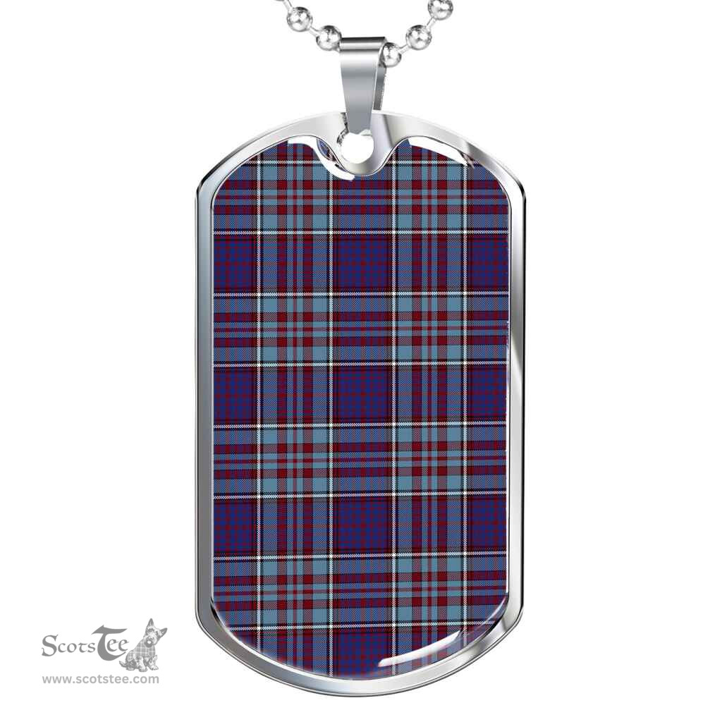 Scottish RCAF Clan Tartan Dog Tag Necklace - Classic Scottish Plaid Tartan Plaid