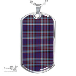 Scottish RCAF Clan Tartan Dog Tag Necklace - Classic Scottish Plaid Tartan Plaid