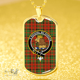 ScottishPlaid MacNeish Ancient Clan Tartan Dog Tag Necklace - Crest Classic Scottish Plaid Tartan Plaid
