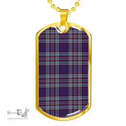 Scottish RCAF Clan Tartan Dog Tag Necklace - Classic Scottish Plaid Tartan Plaid