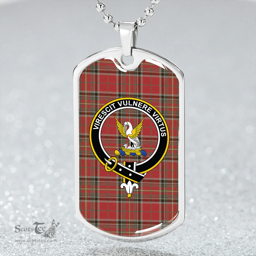 ScottishPlaid Stewart of Galloway Weathered Clan Tartan Dog Tag Necklace - Crest Classic Scottish Plaid Tartan Plaid
