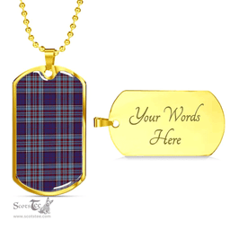 Scottish RCAF Clan Tartan Dog Tag Necklace - Classic Scottish Plaid Tartan Plaid
