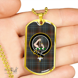 ScottishPlaid Renton Weathered Clan Tartan Dog Tag Necklace - Crest Classic Scottish Plaid Tartan Plaid