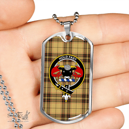 ScottishPlaid MacLeod Snuffbox Ancient Clan Tartan Dog Tag Necklace - Crest Classic Scottish Plaid Tartan Plaid