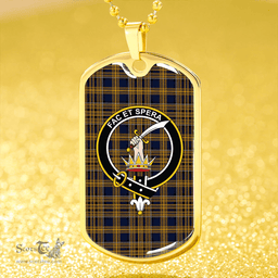 ScottishPlaid Matheson Blue; Hunting Modern Clan Tartan Dog Tag Necklace - Crest Classic Scottish Plaid Tartan Plaid