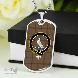 ScottishPlaid Pearson #2 Weathered Clan Tartan Dog Tag Necklace - Crest Classic Scottish Plaid Tartan Plaid