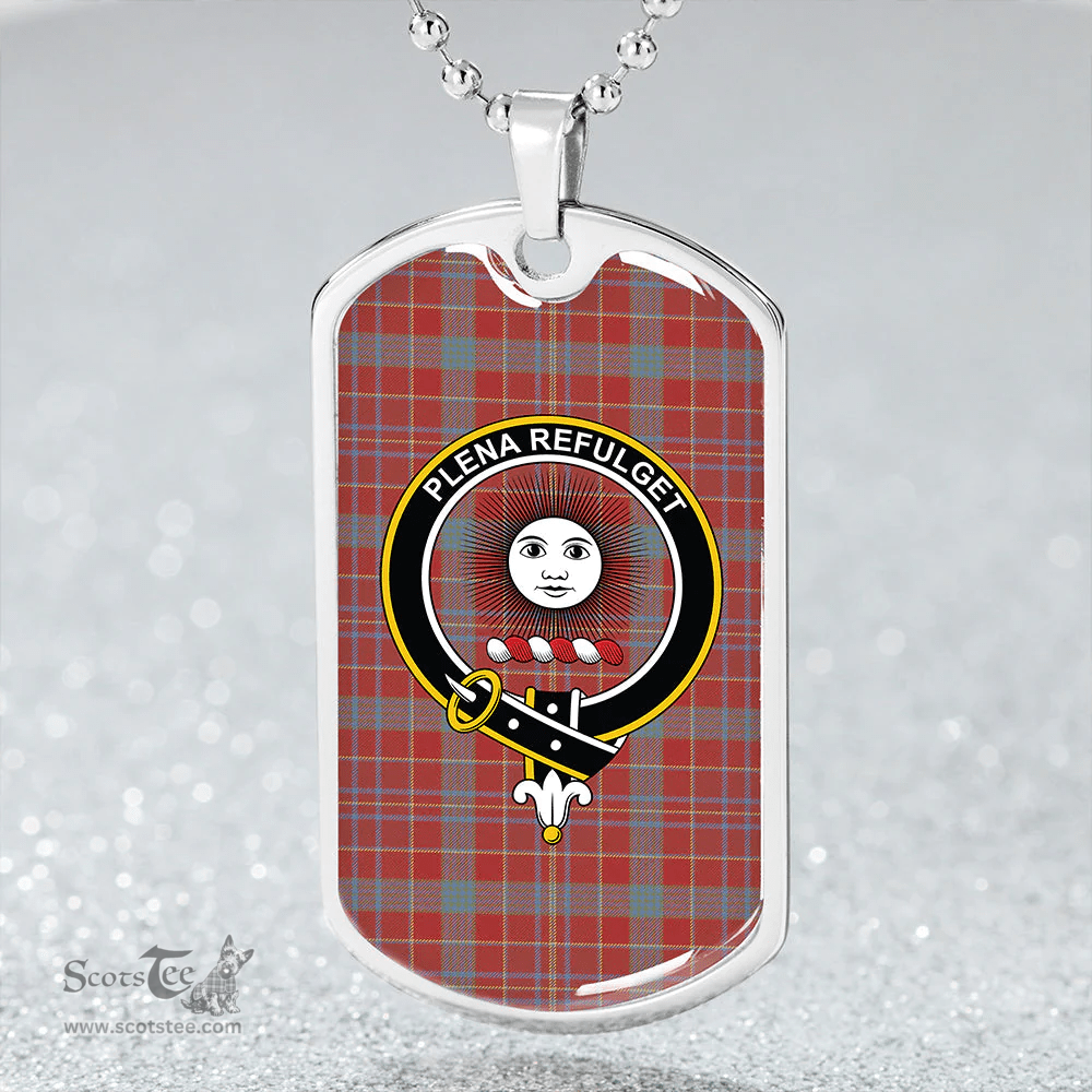 ScottishPlaid Pitcairn Heritage Weathered Clan Tartan Dog Tag Necklace - Crest Classic Scottish Plaid Tartan Plaid