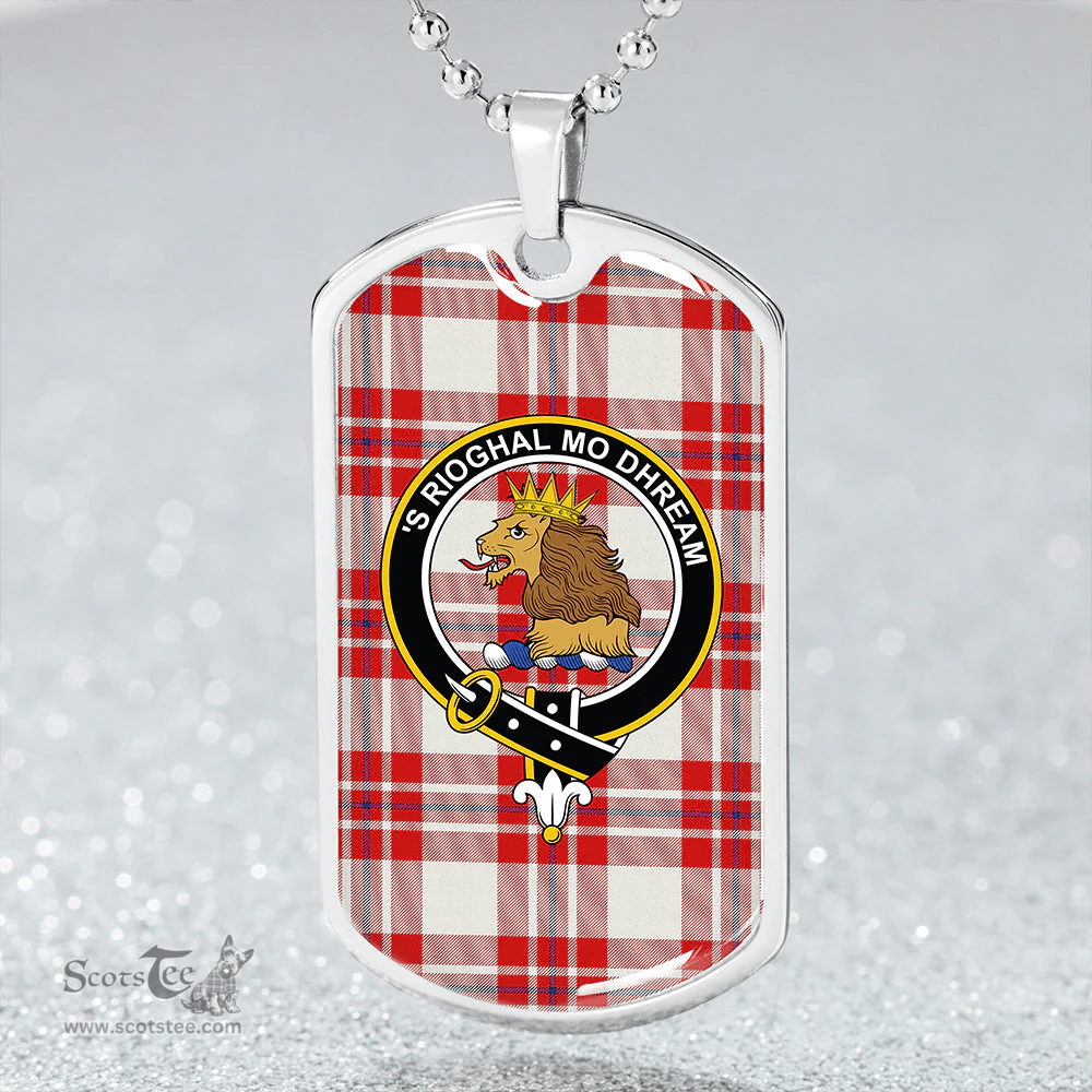 ScottishPlaid MacGregor Dress (Gregor Dress) Clan Tartan Dog Tag Necklace - Crest Classic Scottish Plaid Tartan Plaid