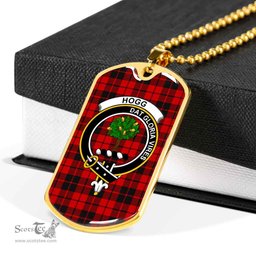 Scottish Hogg (or Hog) Clan Tartan Dog Tag Necklace - Crest Classic Scottish Plaid Tartan Plaid