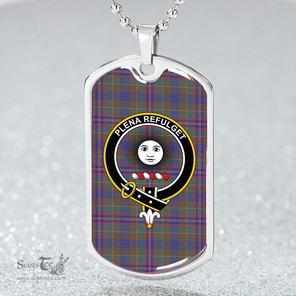 ScottishPlaid Pitcairn Hunting Weathered Clan Tartan Dog Tag Necklace - Crest Classic Scottish Plaid Tartan Plaid