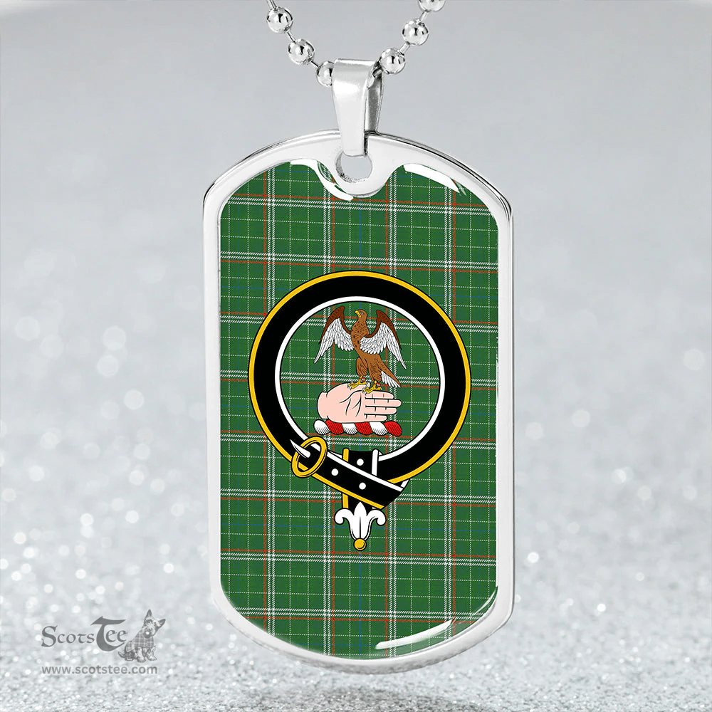 ScottishPlaid Toshach Ancient Clan Tartan Dog Tag Necklace - Crest Classic Scottish Plaid Tartan Plaid