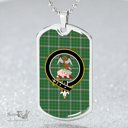 ScottishPlaid Toshach Ancient Clan Tartan Dog Tag Necklace - Crest Classic Scottish Plaid Tartan Plaid