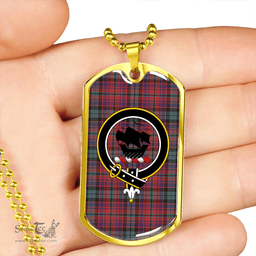 ScottishPlaid MacInroy Weathered Clan Tartan Dog Tag Necklace - Crest Classic Scottish Plaid Tartan Plaid