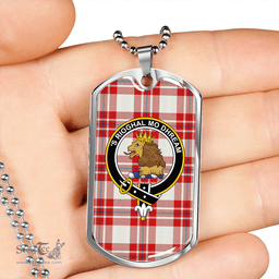 ScottishPlaid MacGregor Dress (Gregor Dress) Clan Tartan Dog Tag Necklace - Crest Classic Scottish Plaid Tartan Plaid