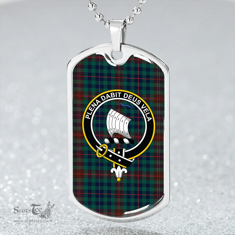 ScottishPlaid Tennant Yules Modern Clan Tartan Dog Tag Necklace - Crest Classic Scottish Plaid Tartan Plaid