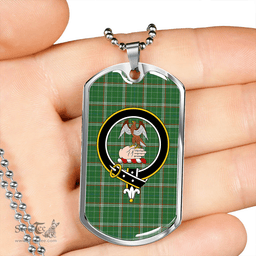 ScottishPlaid Toshach Ancient Clan Tartan Dog Tag Necklace - Crest Classic Scottish Plaid Tartan Plaid