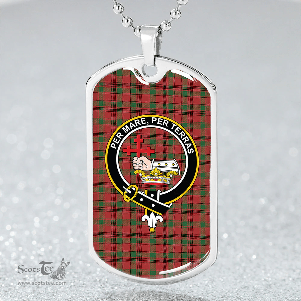 ScottishPlaid MacDonald of Aird & Valley (Donald of Aird & Valley) Ancient Clan Tartan Dog Tag Necklace - Crest Classic Scottish Plaid Tartan Plaid