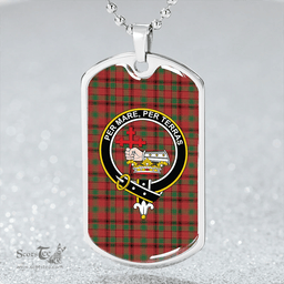 ScottishPlaid MacDonald of Aird & Valley (Donald of Aird & Valley) Ancient Clan Tartan Dog Tag Necklace - Crest Classic Scottish Plaid Tartan Plaid