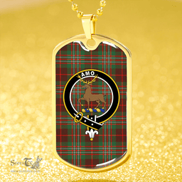 ScottishPlaid Scott Brown Hunting Modern Clan Tartan Dog Tag Necklace - Crest Classic Scottish Plaid Tartan Plaid