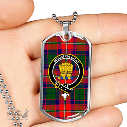 ScottishPlaid Wauchope Clan Tartan Dog Tag Necklace - Crest Classic Scottish Plaid Tartan Plaid