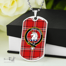 ScottishPlaid Ramsay Angus & Mearns Modern Clan Tartan Dog Tag Necklace - Crest Classic Scottish Plaid Tartan Plaid