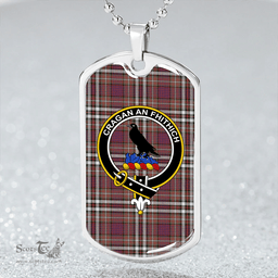 ScottishPlaid MacDonell of Glengarry Dress Modern Clan Tartan Dog Tag Necklace - Crest Classic Scottish Plaid Tartan Plaid