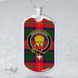 ScottishPlaid Wauchope Clan Tartan Dog Tag Necklace - Crest Classic Scottish Plaid Tartan Plaid
