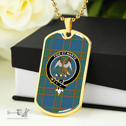 ScottishPlaid Ralston UK Ancient Clan Tartan Dog Tag Necklace - Crest Classic Scottish Plaid Tartan Plaid