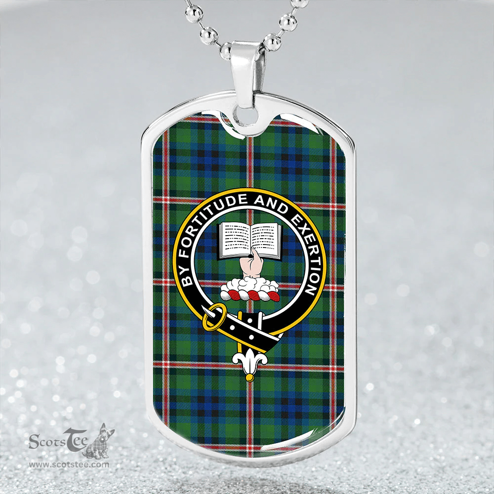 ScottishPlaid Reid (Mill City) Modern Clan Tartan Dog Tag Necklace - Crest Classic Scottish Plaid Tartan Plaid