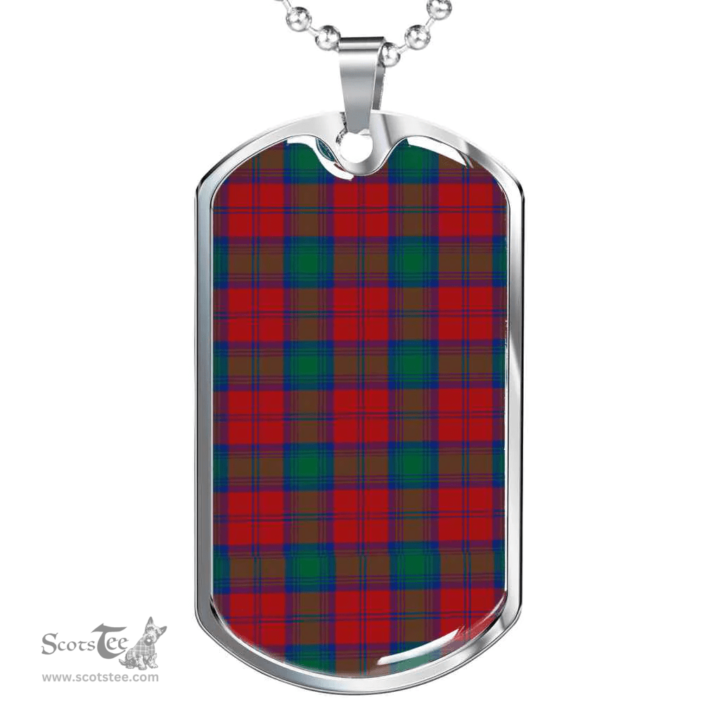 Scottish Lindsay Modern Clan Tartan Dog Tag Necklace - Classic Scottish Plaid Tartan Plaid