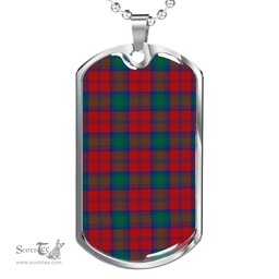 Scottish Lindsay Modern Clan Tartan Dog Tag Necklace - Classic Scottish Plaid Tartan Plaid