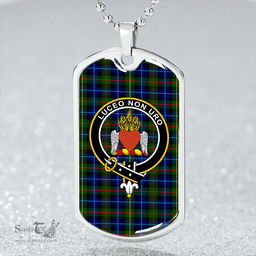 ScottishPlaid Smith Modern Clan Tartan Dog Tag Necklace - Crest Classic Scottish Plaid Tartan Plaid