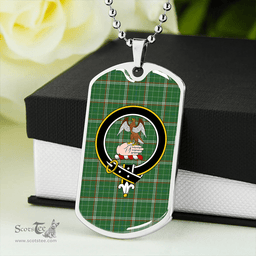 ScottishPlaid Toshach Ancient Clan Tartan Dog Tag Necklace - Crest Classic Scottish Plaid Tartan Plaid