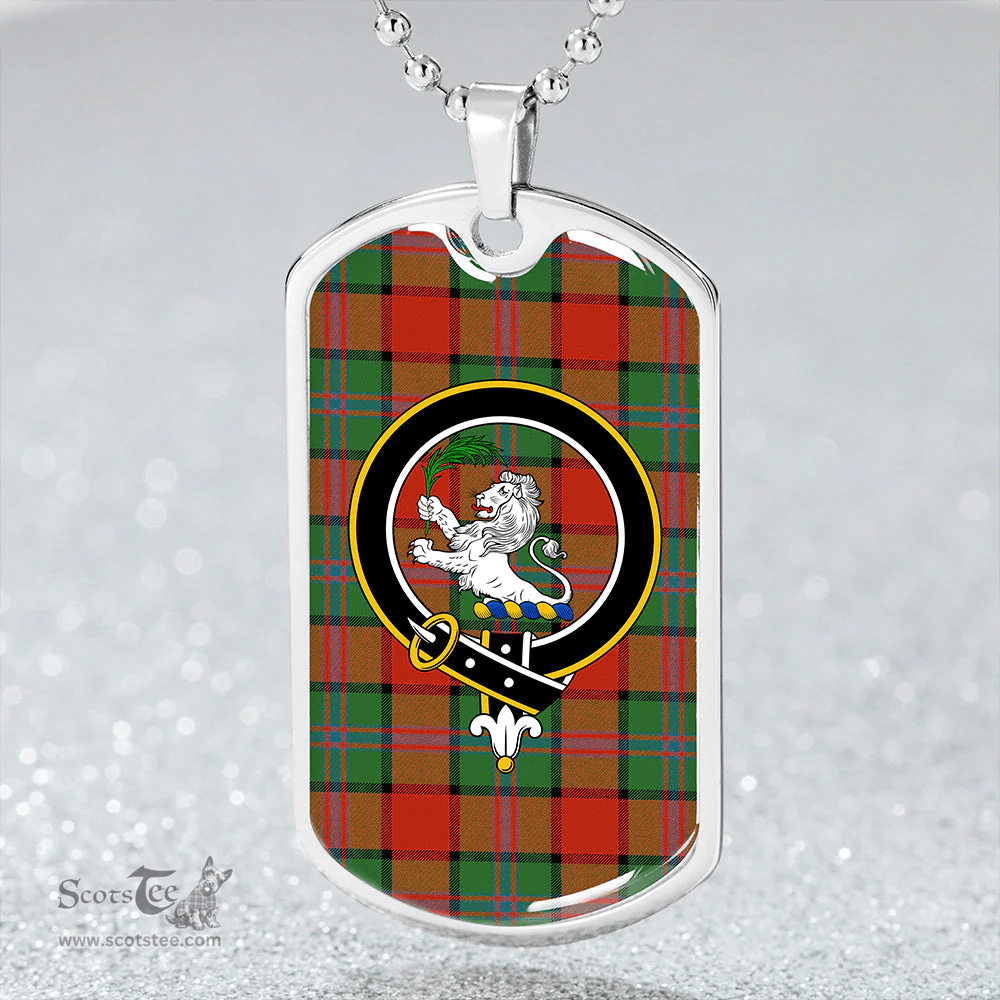 ScottishPlaid Plummer Ancient Clan Tartan Dog Tag Necklace - Crest Classic Scottish Plaid Tartan Plaid