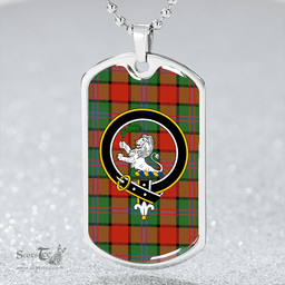 ScottishPlaid Plummer Ancient Clan Tartan Dog Tag Necklace - Crest Classic Scottish Plaid Tartan Plaid