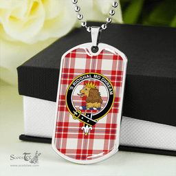 ScottishPlaid MacGregor Dress (Gregor Dress) Clan Tartan Dog Tag Necklace - Crest Classic Scottish Plaid Tartan Plaid