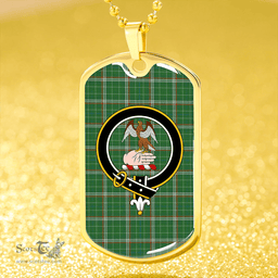 ScottishPlaid Toshach Ancient Clan Tartan Dog Tag Necklace - Crest Classic Scottish Plaid Tartan Plaid