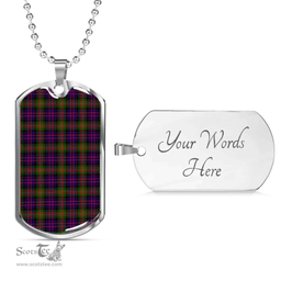 Scottish MacDonnell of Glengarry Modern Clan Tartan Dog Tag Necklace - Classic Scottish Plaid Tartan Plaid