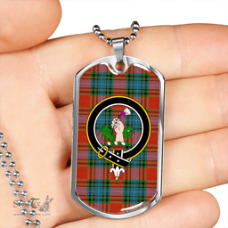 ScottishPlaid Manson Ancient Clan Tartan Dog Tag Necklace - Crest Classic Scottish Plaid Tartan Plaid