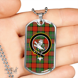 ScottishPlaid Plummer Ancient Clan Tartan Dog Tag Necklace - Crest Classic Scottish Plaid Tartan Plaid