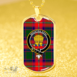 ScottishPlaid Wauchope Clan Tartan Dog Tag Necklace - Crest Classic Scottish Plaid Tartan Plaid