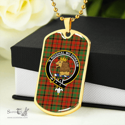 ScottishPlaid MacNeish Ancient Clan Tartan Dog Tag Necklace - Crest Classic Scottish Plaid Tartan Plaid