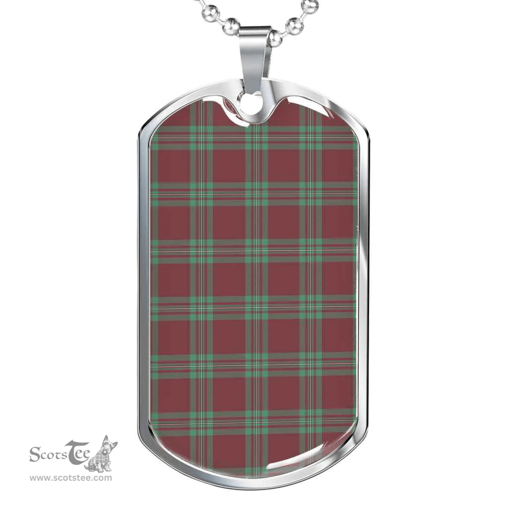 Scottish MacGregor Hunting Ancient Clan Tartan Dog Tag Necklace - Classic Scottish Plaid Tartan Plaid