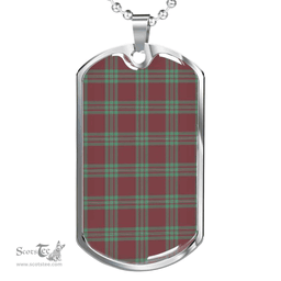 Scottish MacGregor Hunting Ancient Clan Tartan Dog Tag Necklace - Classic Scottish Plaid Tartan Plaid